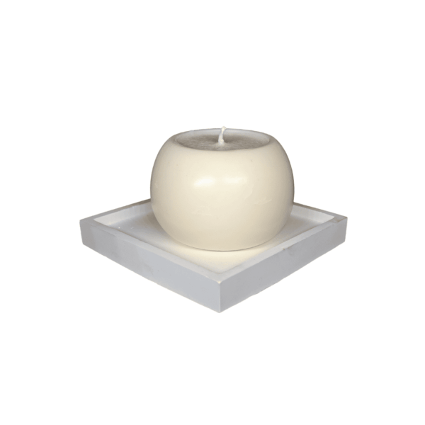 K23W – tray candle holder and pillar candle, various options
