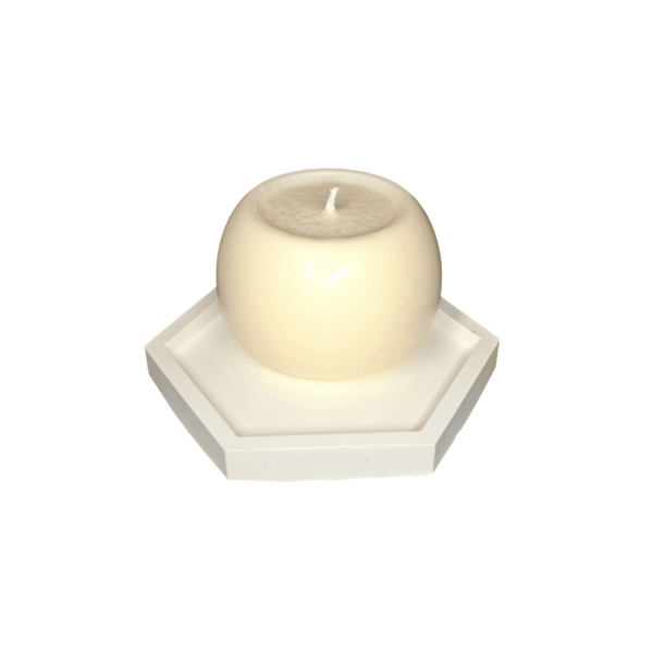 K24W – tray candle holder and pillar candle, various options