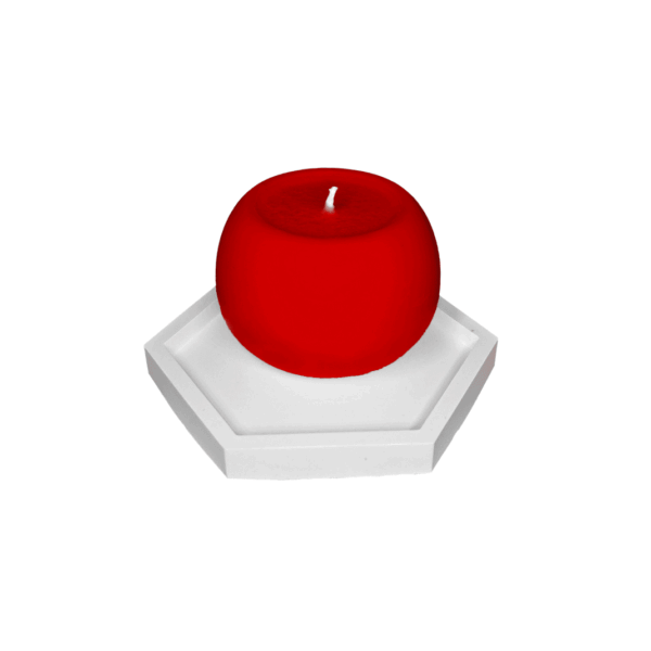 K24W – tray candle holder and pillar candle, various options - Image 2