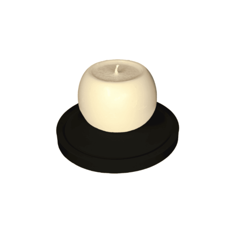 K25B – tray candle holder and pillar candle, various options