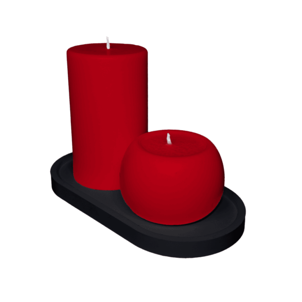K3B – tray candle holder with 2 pillar candles, various options - Image 2