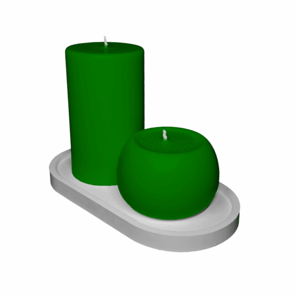 K3W – tray candle holder with 2 pillar candles, various options - Image 4