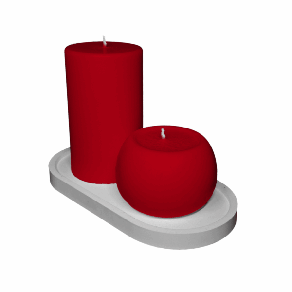 K3W – tray candle holder with 2 pillar candles, various options - Image 2