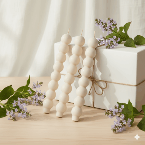 3 stearīna sveces, krāsu & aromātu izvēle (C34)