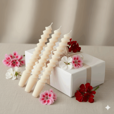 3 стеариновые свечи, выбор цвета и аромата (C38)