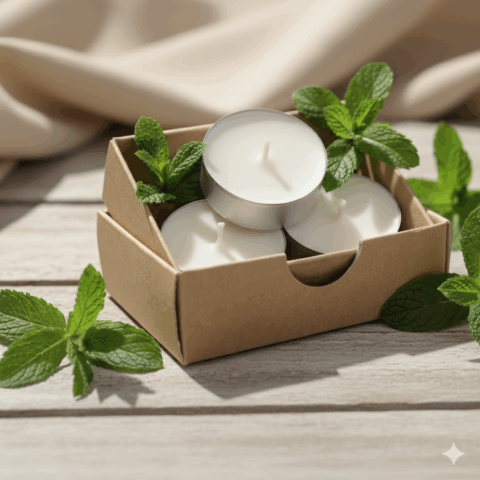 3 sojas vaska tējas sveces, krāsu & aromātu izvēle (T3)