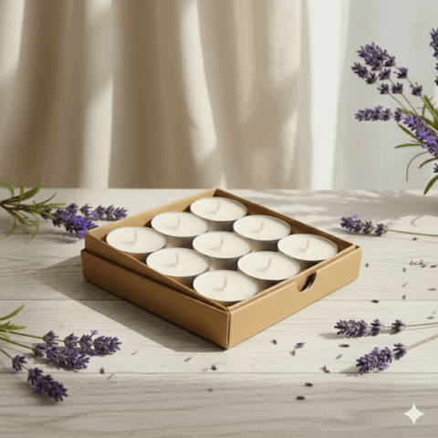 9 sojas vaska tējas sveces, krāsu & aromātu izvēle (T9)